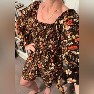 Simply Southern Floral Mini Dress - Black and Red